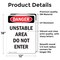 Signmission Unstable Area Do Not Enter Danger Sign, Vinyl Decal, 12in W x 18in L, 2PK OS-2PACK-DS-D-1218-V-2162 - alternate 4